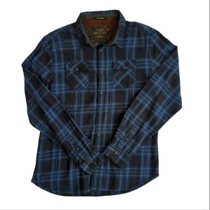 On The Road flannel plaid shirt Travelers Collection, slim fit Lg
